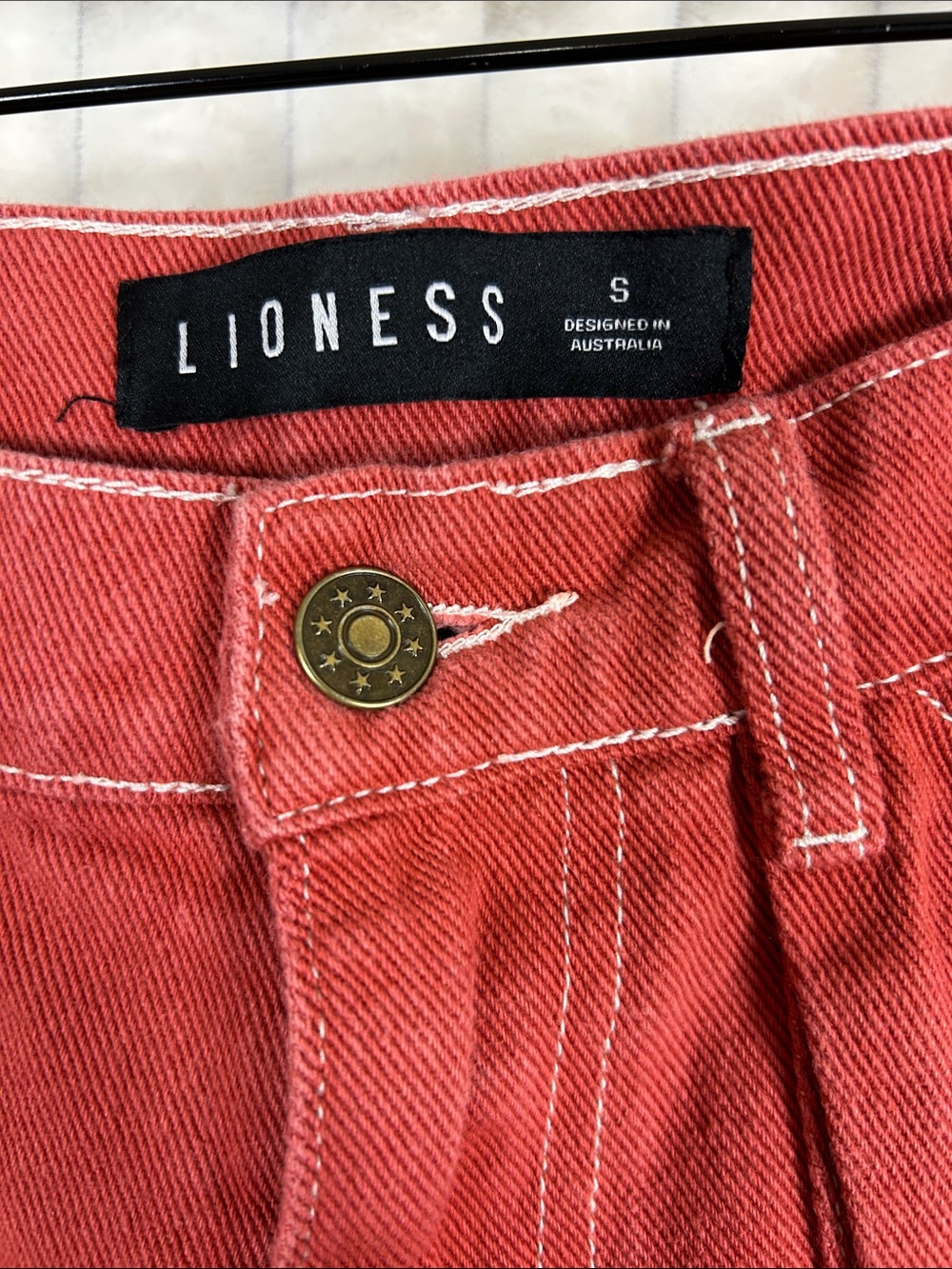 Lioness Miami Vice faded Red Cargo Carpenter Pants sz S - Picture 2 of 9